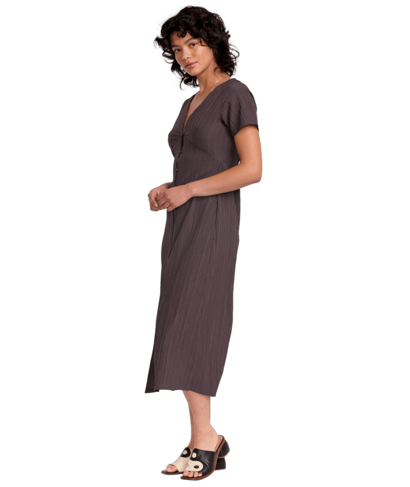 RVCA Women's Understated Midi Dress Raisin Women's Dresses RVCA