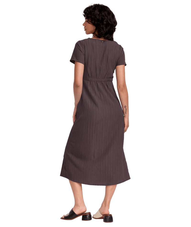 RVCA Women's Understated Midi Dress Raisin Women's Dresses RVCA