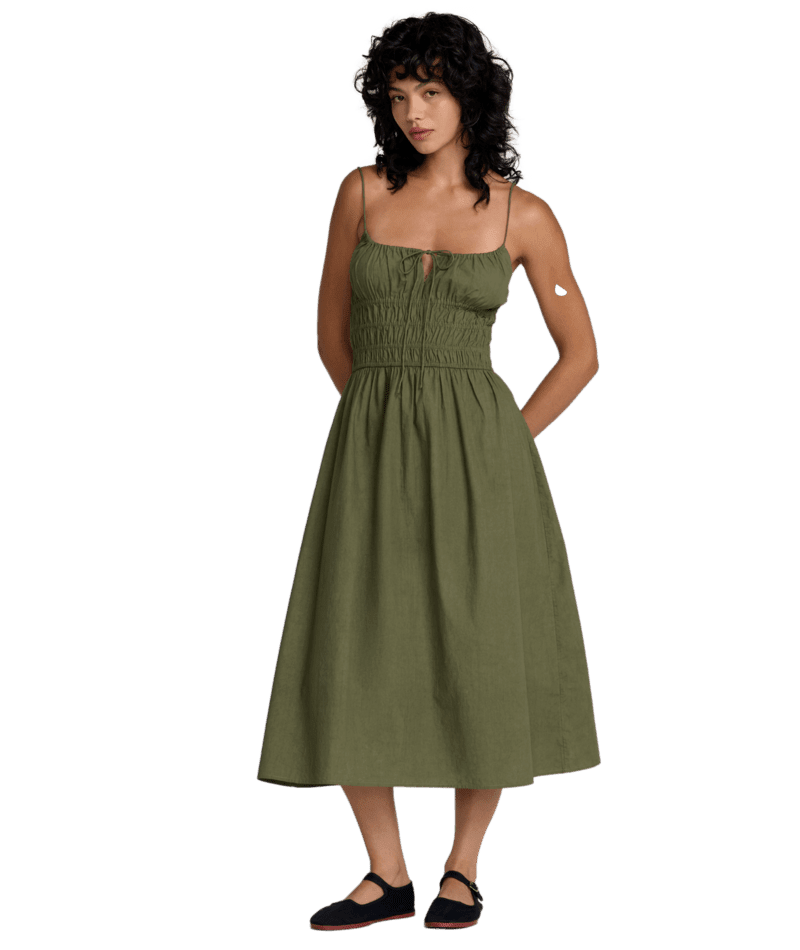 RVCA Women's Raya Midi Dress Olive Women's Dresses RVCA