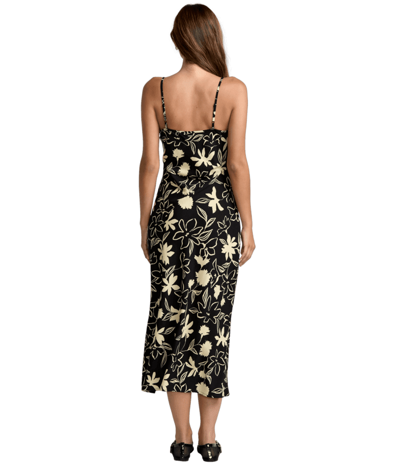 RVCA Women's Aelia Midi Dress RVCA Black Floral Women's Dresses RVCA