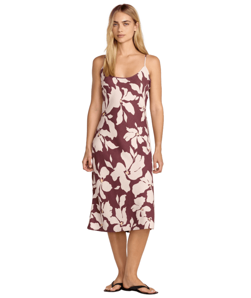 RVCA Women's Lets Dance Slip Dress Terra Brown Women's Dresses RVCA