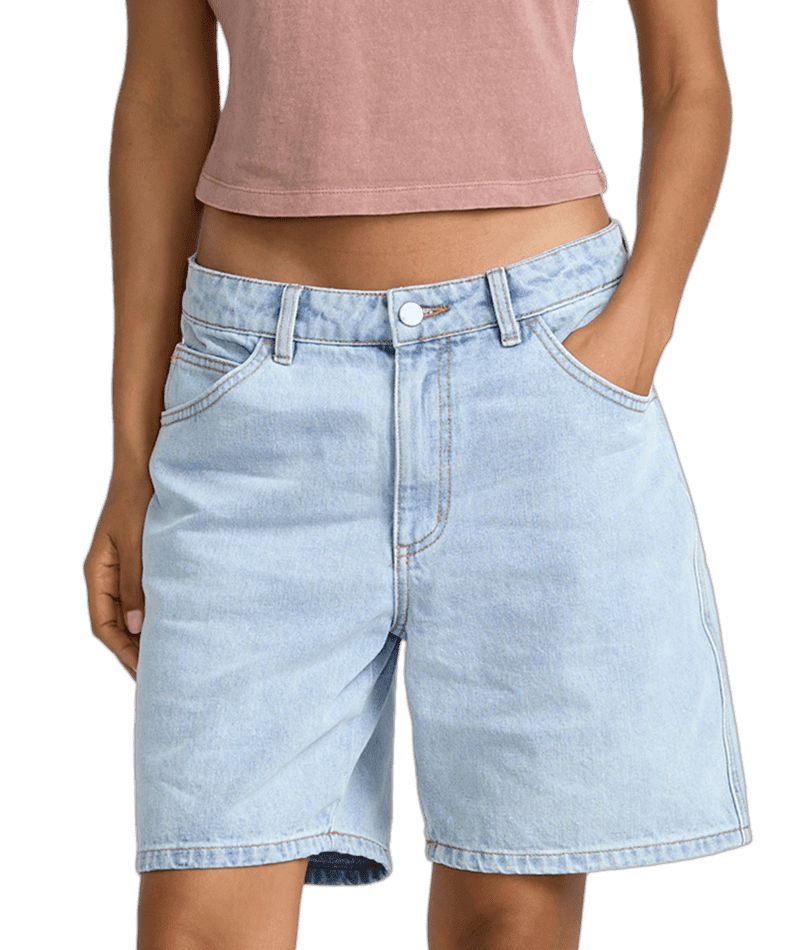 RVCA Women's Crawford Long Short II Ash Blue Women's Shorts RVCA