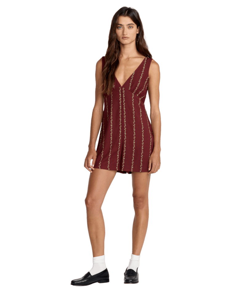 RVCA Women's Florence Romper Madder Brown Women's Rompers & Jumpsuits RVCA