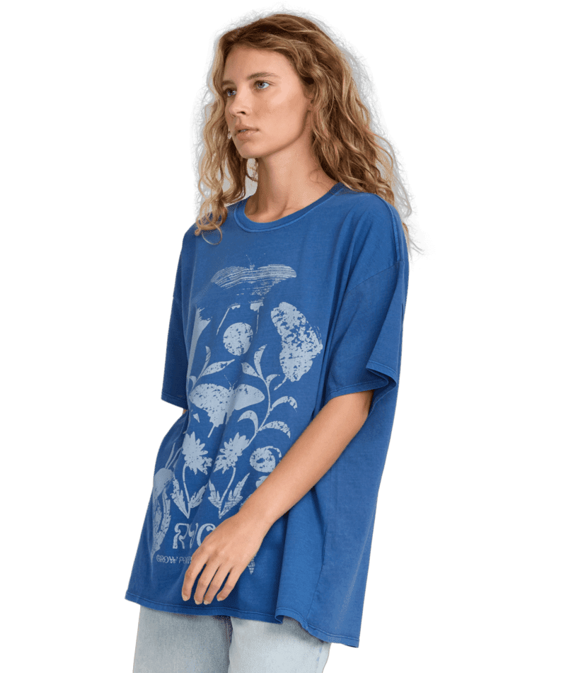 RVCA Women's Baggie Tee T-Shirt Sapphire Blue Women's T-Shirts RVCA