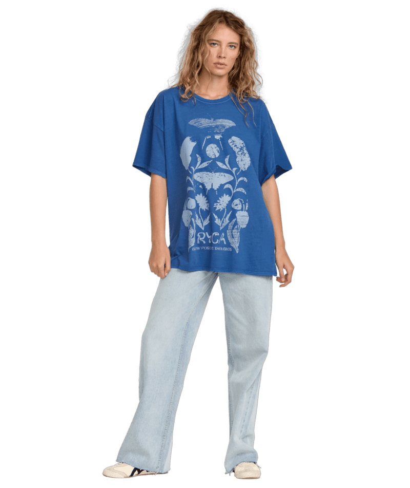 RVCA Women's Baggie Tee T-Shirt Sapphire Blue Women's T-Shirts RVCA