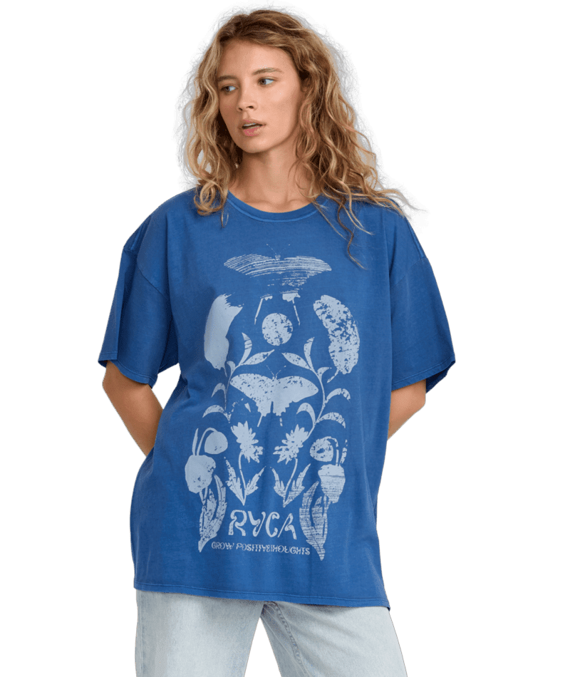 RVCA Women's Baggie Tee T-Shirt Sapphire Blue Women's T-Shirts RVCA