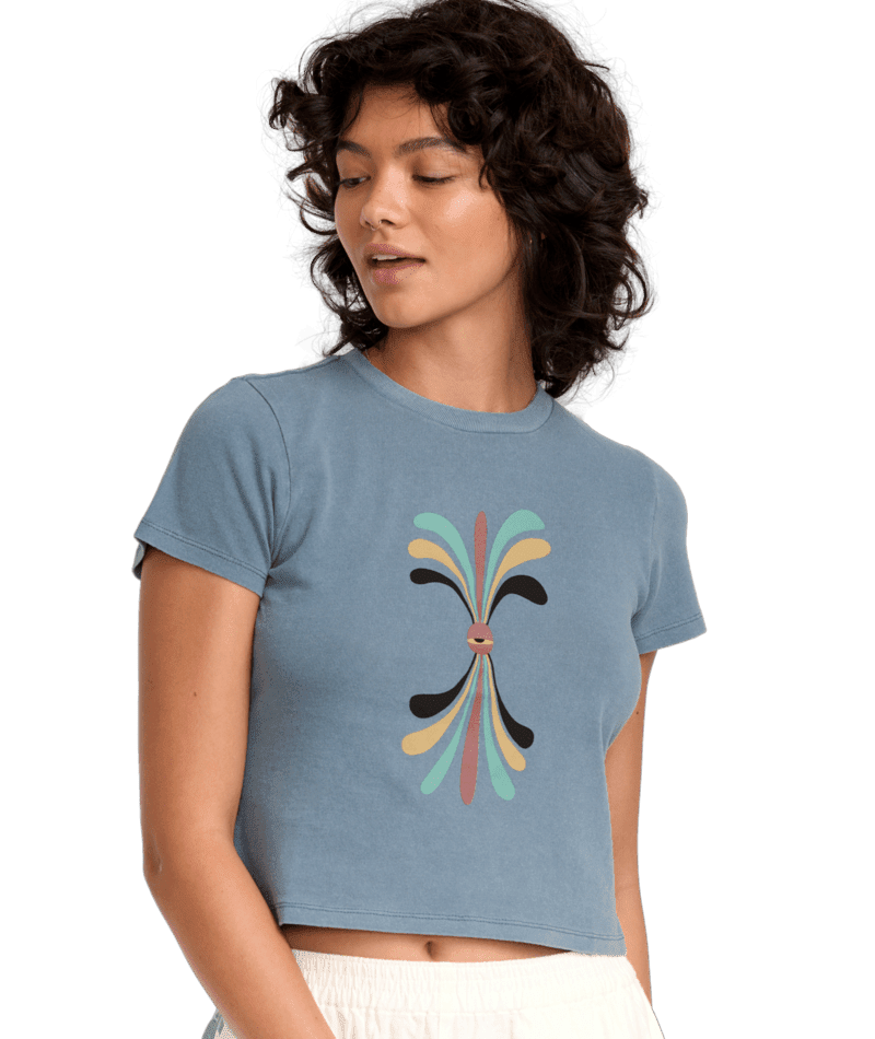 RVCA Women's Lauren Alvarez 411 T-Shirt Vintage Navy Women's T-Shirts RVCA