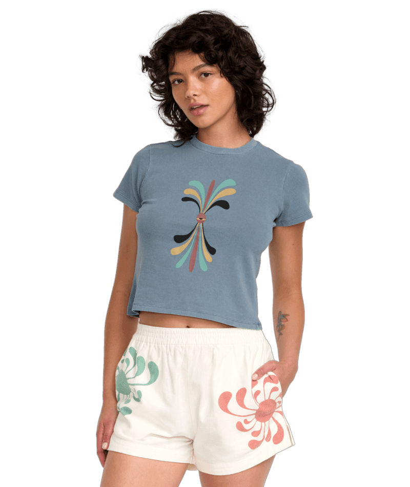 RVCA Women's Lauren Alvarez 411 T-Shirt Vintage Navy Women's T-Shirts RVCA