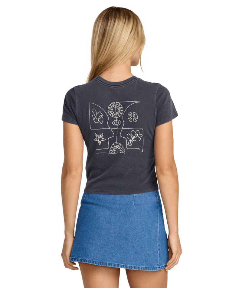 RVCA Women's 411 T-Shirt Graphite Men's Short Sleeve T-Shirts RVCA