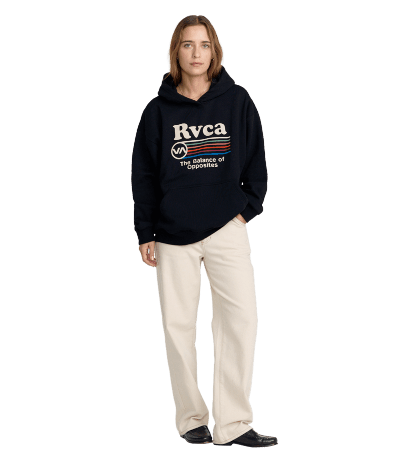 RVCA Women's Stout Oversized Hoodie RVCA Black Women's Pullover Hoodies RVCA