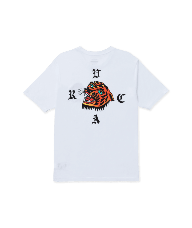 RVCA Kaleb Tiger T-Shirt White Men's Short Sleeve T-Shirts RVCA