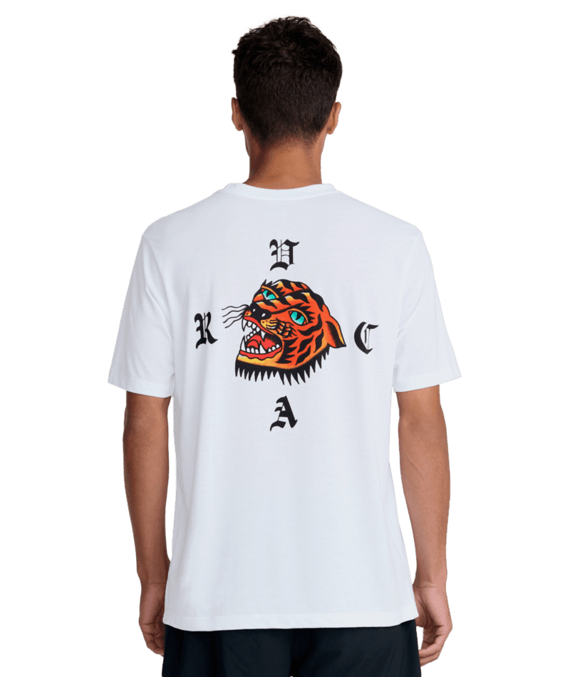 RVCA Kaleb Tiger T-Shirt White Men's Short Sleeve T-Shirts RVCA