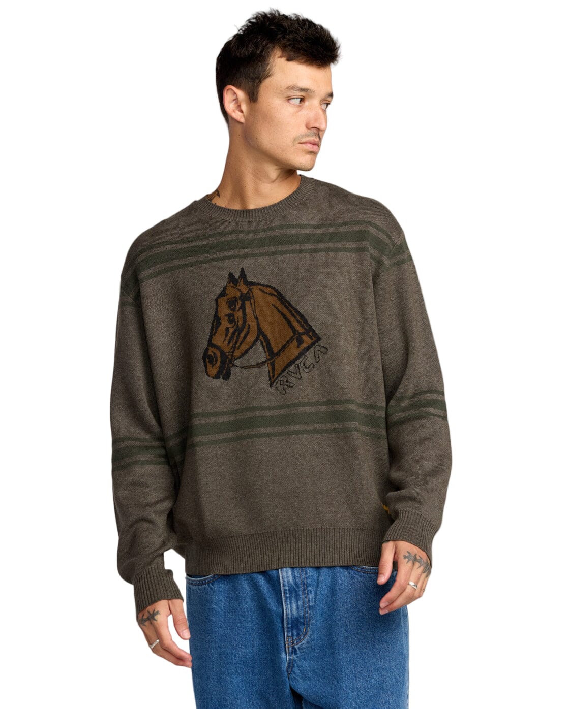 RVCA KSL Knit Crewneck Sweater Mushroom Men's Crewnecks RVCA