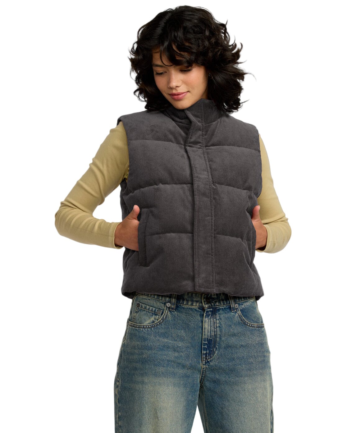 RVCA Women's Eezeh Puffer Vest Gravel Women's Vests RVCA