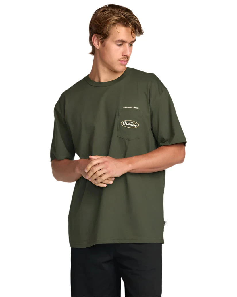 BILLABONG Bad Dog Pocket T-Shirt Olive Men's Short Sleeve T-Shirts Billabong