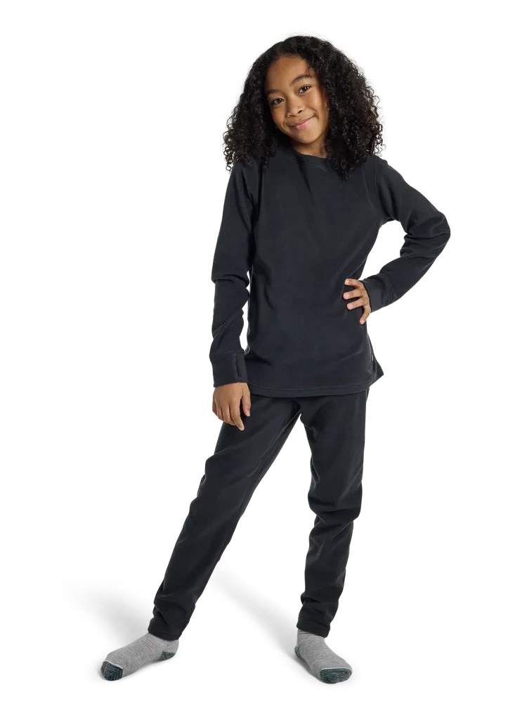 BURTON Kids Fleece Base Layer Set True Black Youth Base Layers Burton