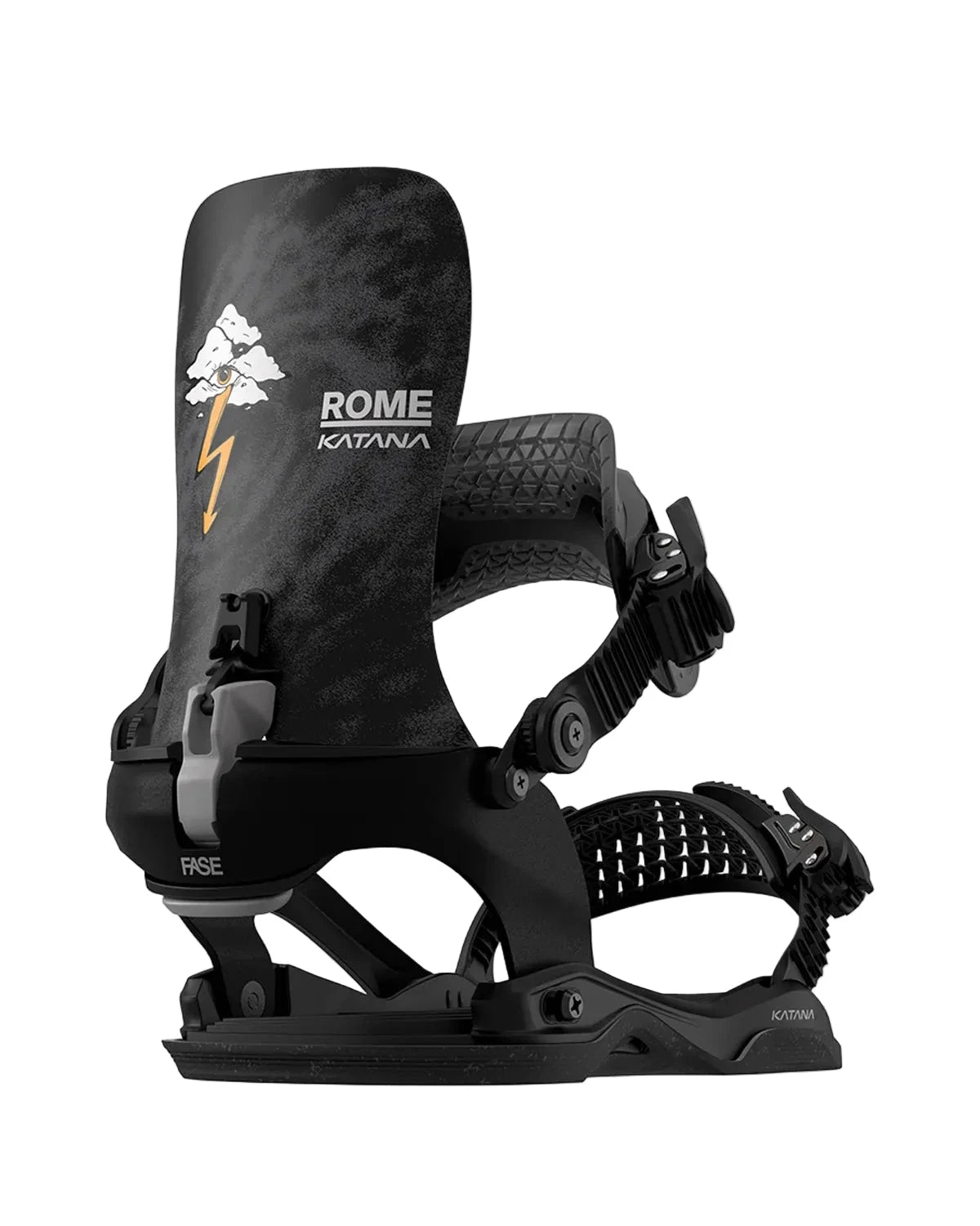 ROME Katana AW Pro FASE Snowboard Bindings Black 2027 Men's Snowboard Bindings Rome