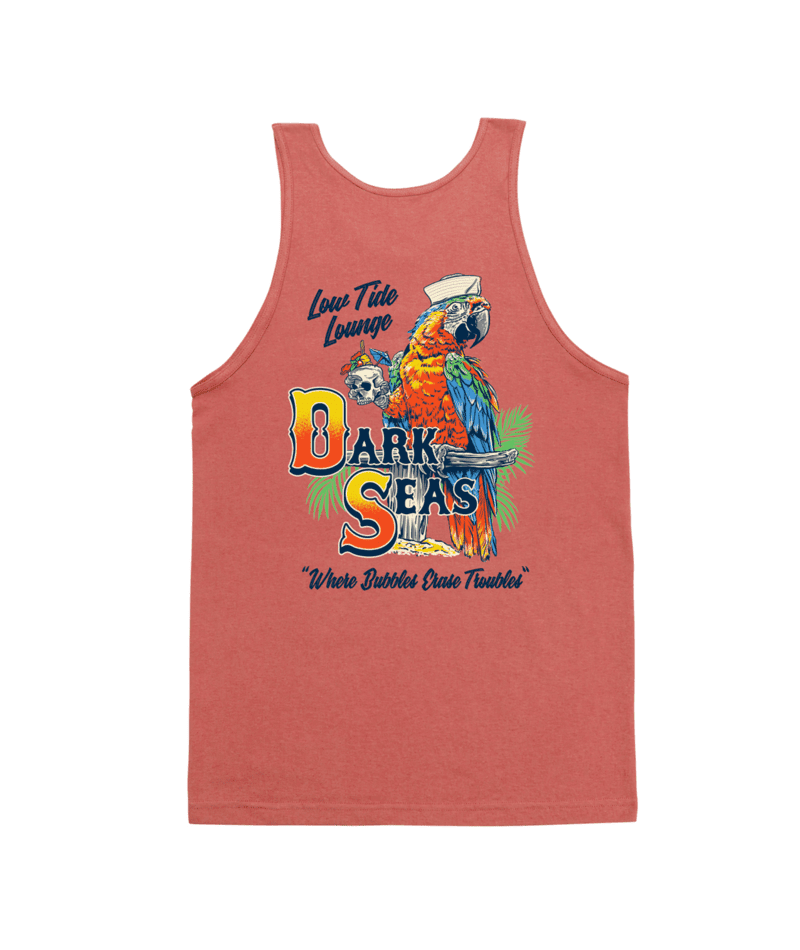 DARK SEAS Key West Tank Top Sunset Coral Men's Tank Tops Dark Seas