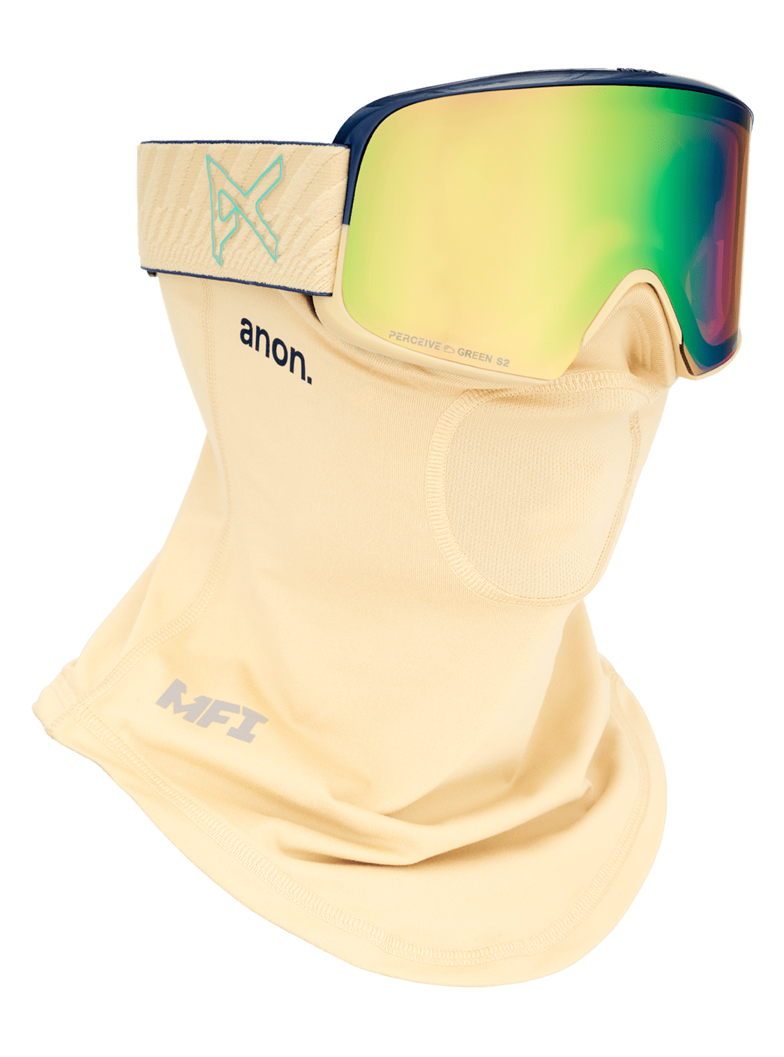 ANON M6 Beechwood - Perceive Variable Green + Perceive Cloudy Pink + MFI Face Mask Snow Goggle Snow Goggles Anon