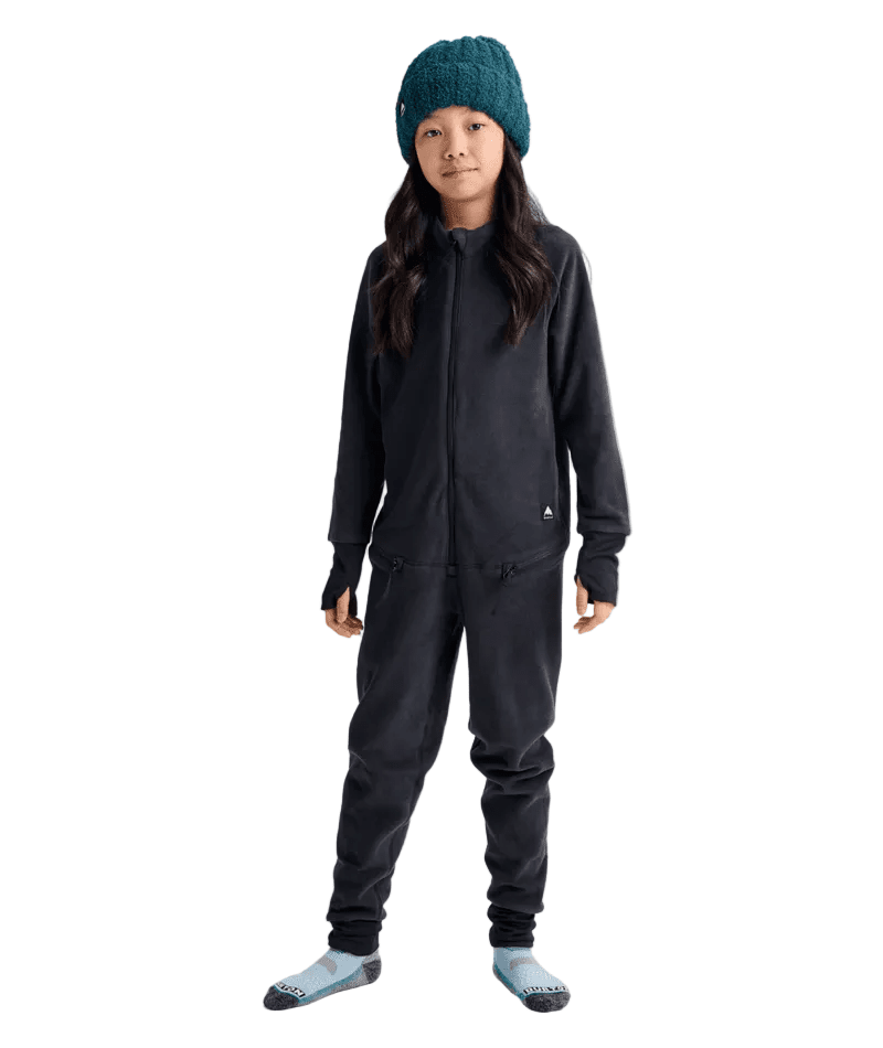 BURTON Kids Fleece One Piece Base Layer True Black Youth Base Layers Burton