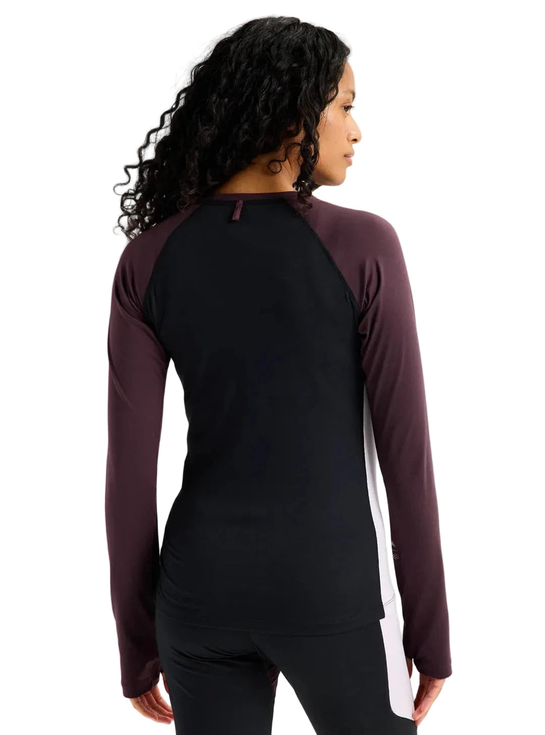 BURTON Women's Synthetic Midweight Base Layer Crew True Black/Bear Hug Brown/Moondust Purple Women's Base Layers Burton