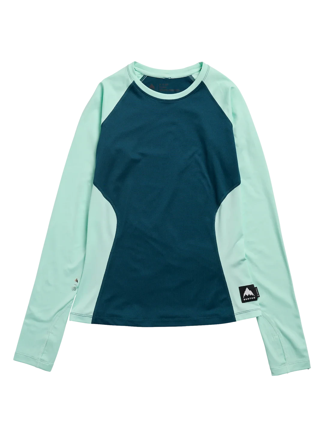 BURTON Women's Synthetic Midweight Base Layer Crew Atlantic Teal/Spring Frost Women's Base Layers Burton