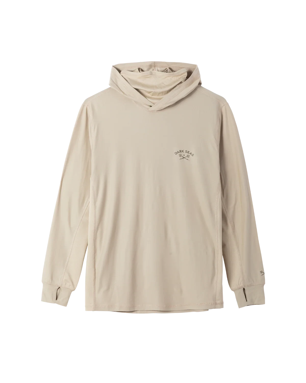 DARK SEAS Bimini Hooded UV Long Sleeve T-Shirt Khaki Men's Long Sleeve T-Shirts Dark Seas