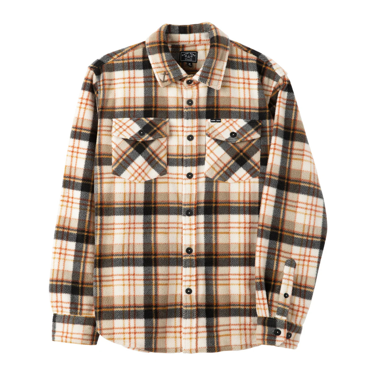 DARK SEAS Zulu Fleece Long Sleeve Button-Up Shirt Bone Men's Long Sleeve Button Up Shirts Dark Seas