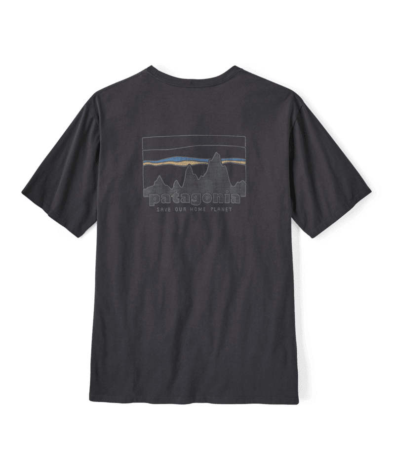 PATAGONIA 73' Skyline Organic T-Shirt Ink Black Men's Short Sleeve T-Shirts Patagonia