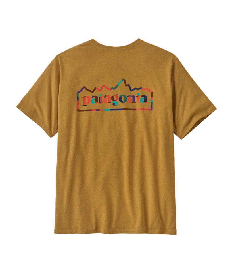 PATAGONIA Unity Fitz Responsibili-Tee T-Shirt Birch Pufferfish Gold Men's Short Sleeve T-Shirts Patagonia
