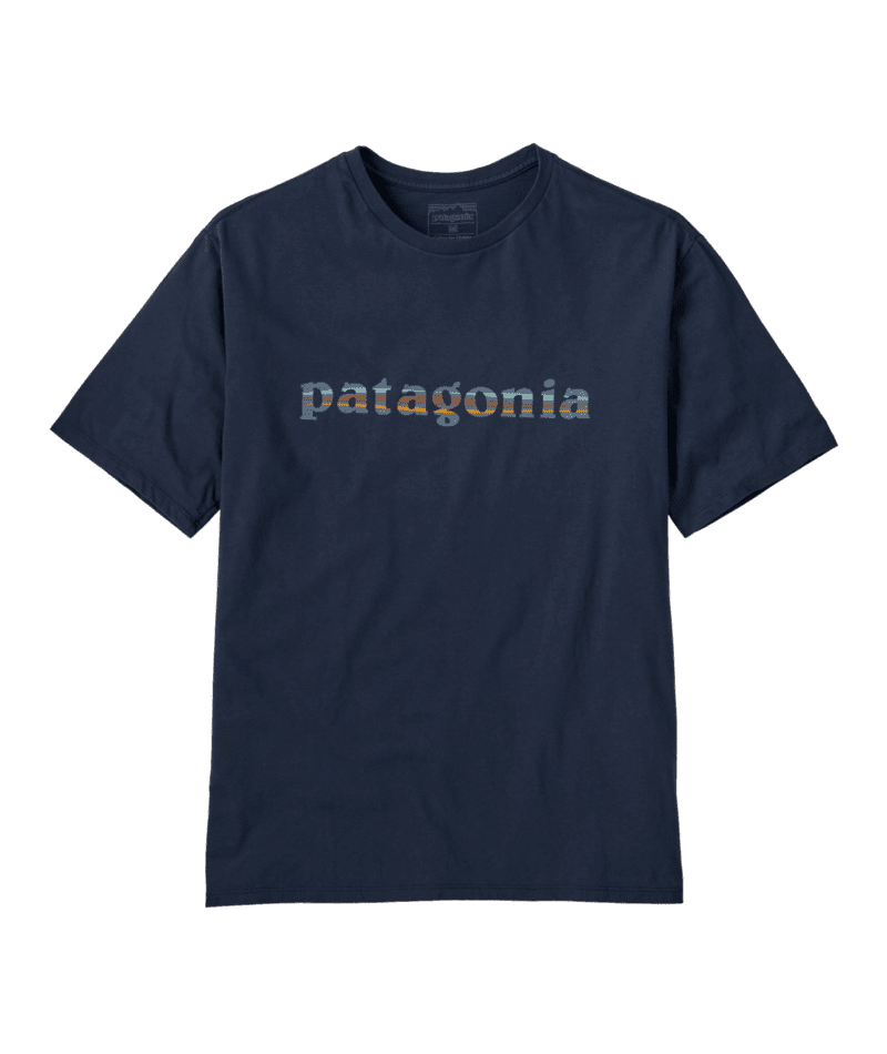 PATAGONIA '73 Text Logo Organic T-Shirt New Navy Men's Short Sleeve T-Shirts Patagonia