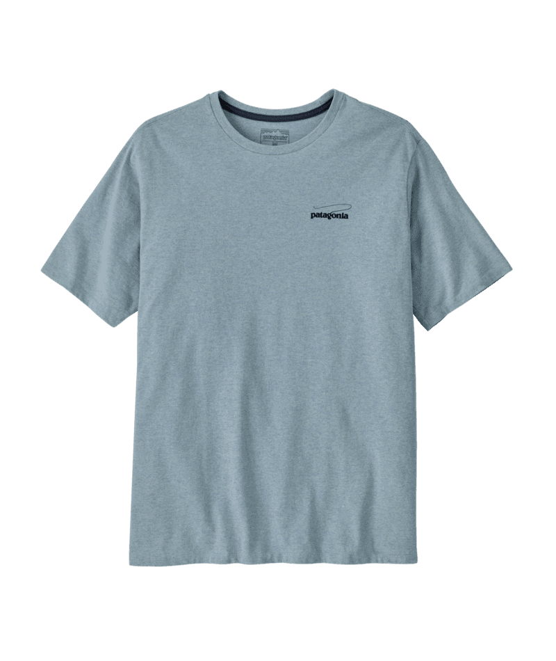 PATAGONIA Casting Logo T-Shirt Thermal Blue Men's Short Sleeve T-Shirts Patagonia