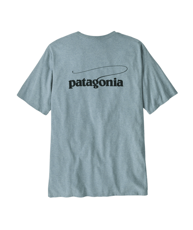 PATAGONIA Casting Logo T-Shirt Thermal Blue Men's Short Sleeve T-Shirts Patagonia