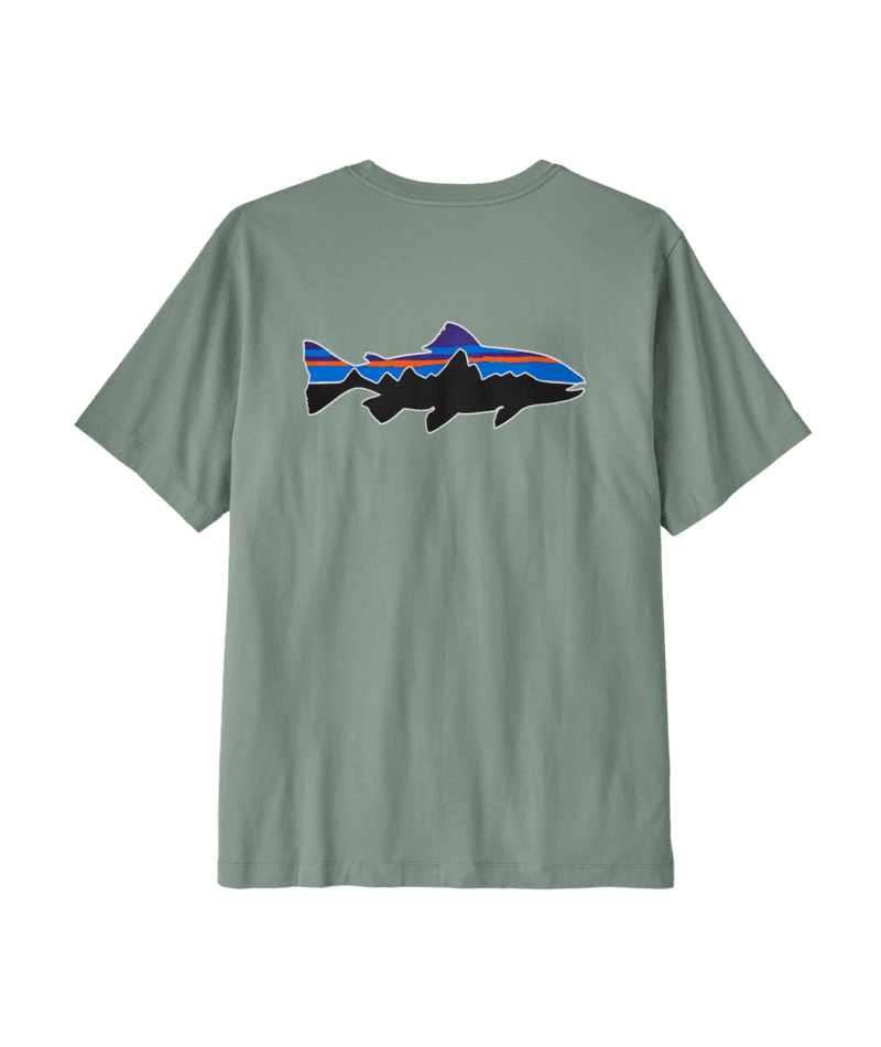 PATAGONIA Fitz Roy Trout T-Shirt Cover Green Men's Short Sleeve T-Shirts Patagonia