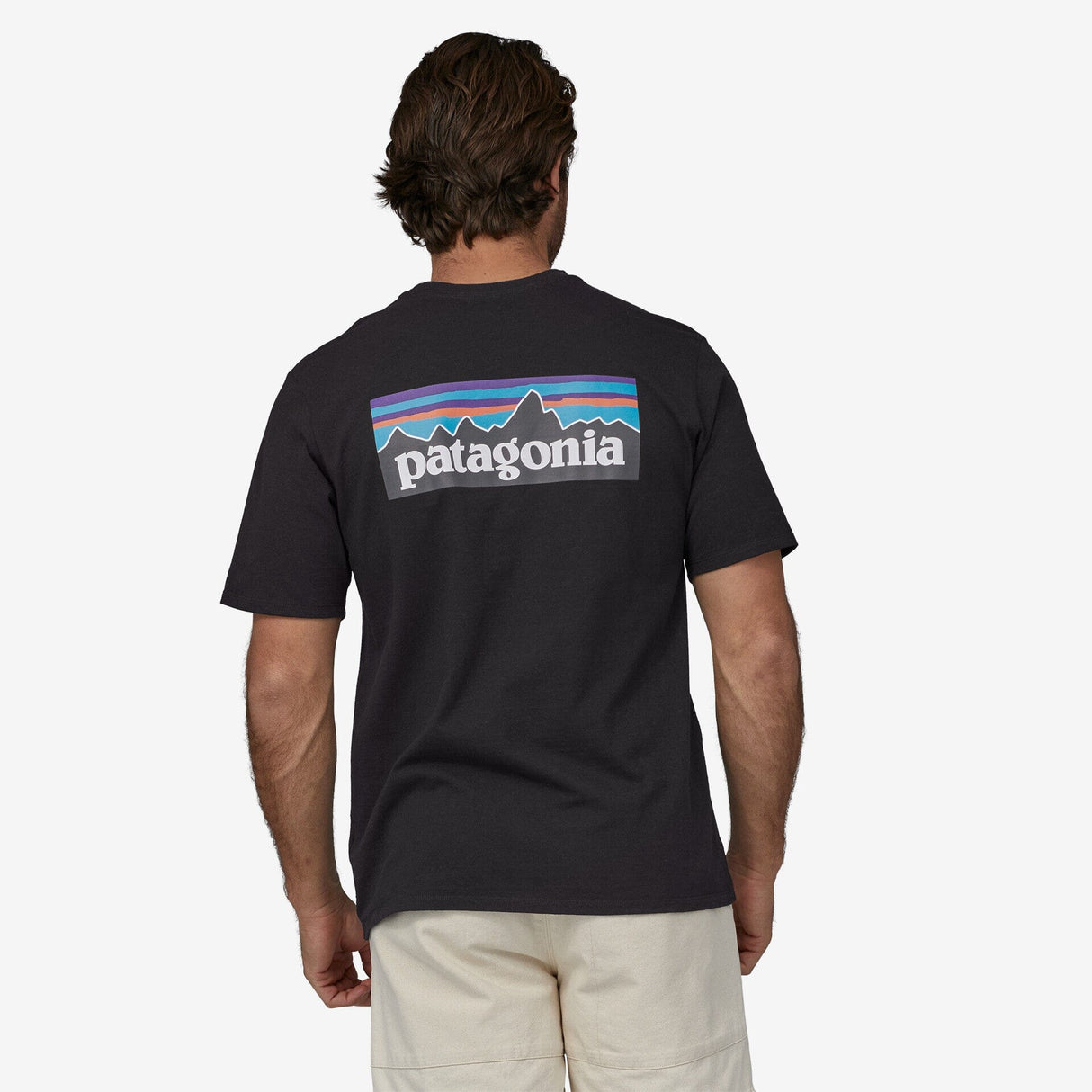 PATAGONIA P-6 Logo Responsibili-Tee T-Shirt Black Men's Short Sleeve T-Shirts Patagonia