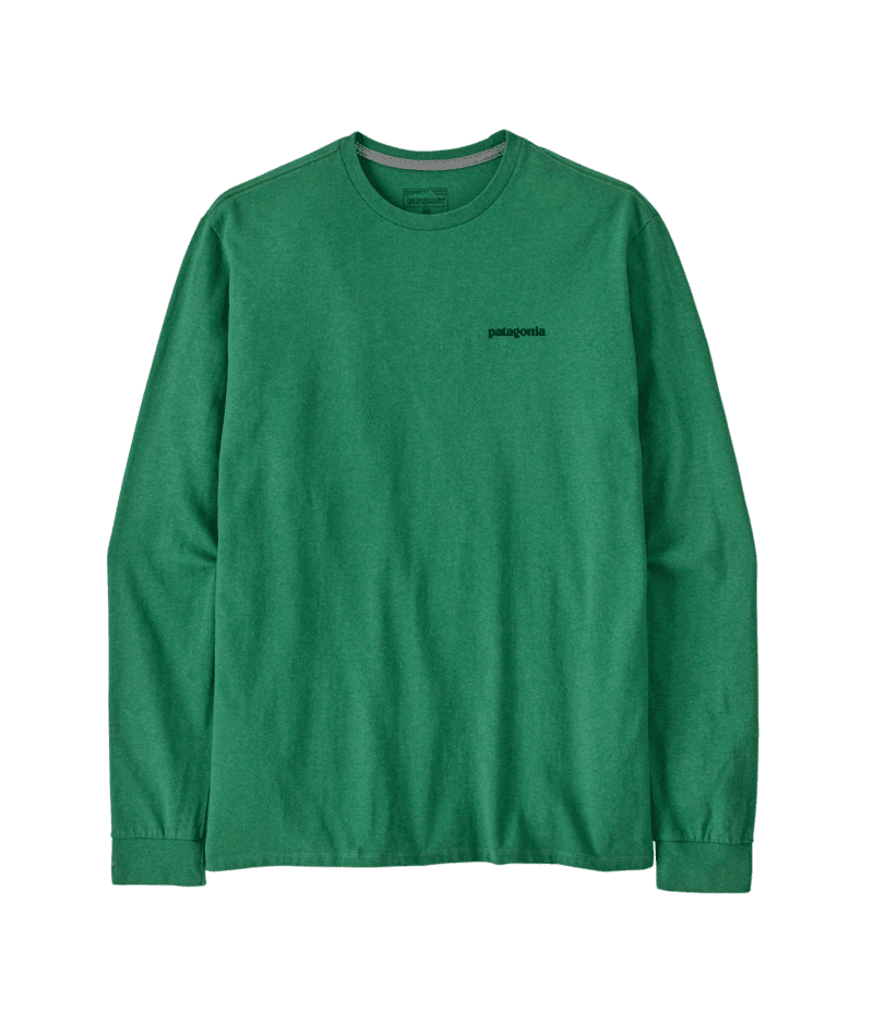 PATAGONIA P-6 Logo Long Sleeve T-Shirt P-6 Outline/Heartleaf Green Men's Long Sleeve T-Shirts Patagonia