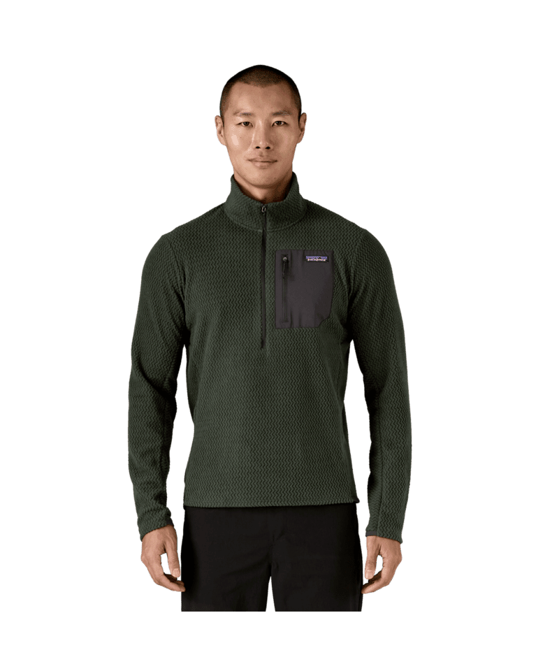 PATAGONIA R1 Air Fleece Zip-Neck Old Growth Green Men's Sweaters Patagonia