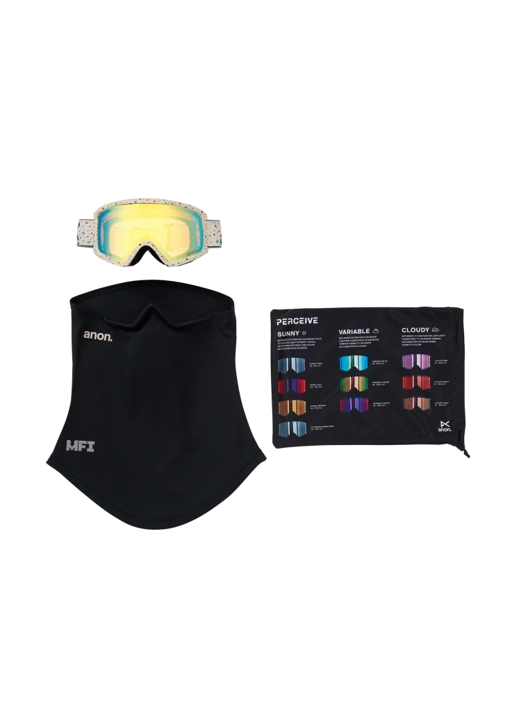 ANON Tracker 2.0 Speckles - Gold Amber + Face MFI Face Mask Youth Snow Goggle Snow Goggles Anon