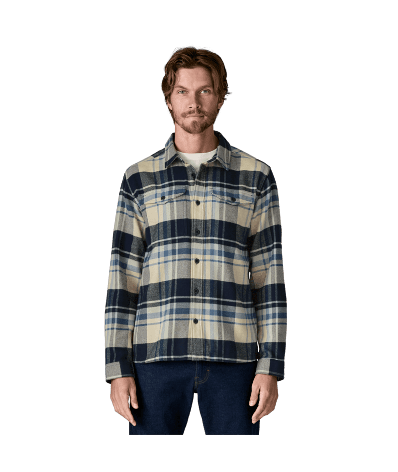 PATAGONIA Fjord Flannel Longsleeve Button-Up Shirt Hibernate/Sunken Blue Men's Long Sleeve Button Up Shirts Patagonia
