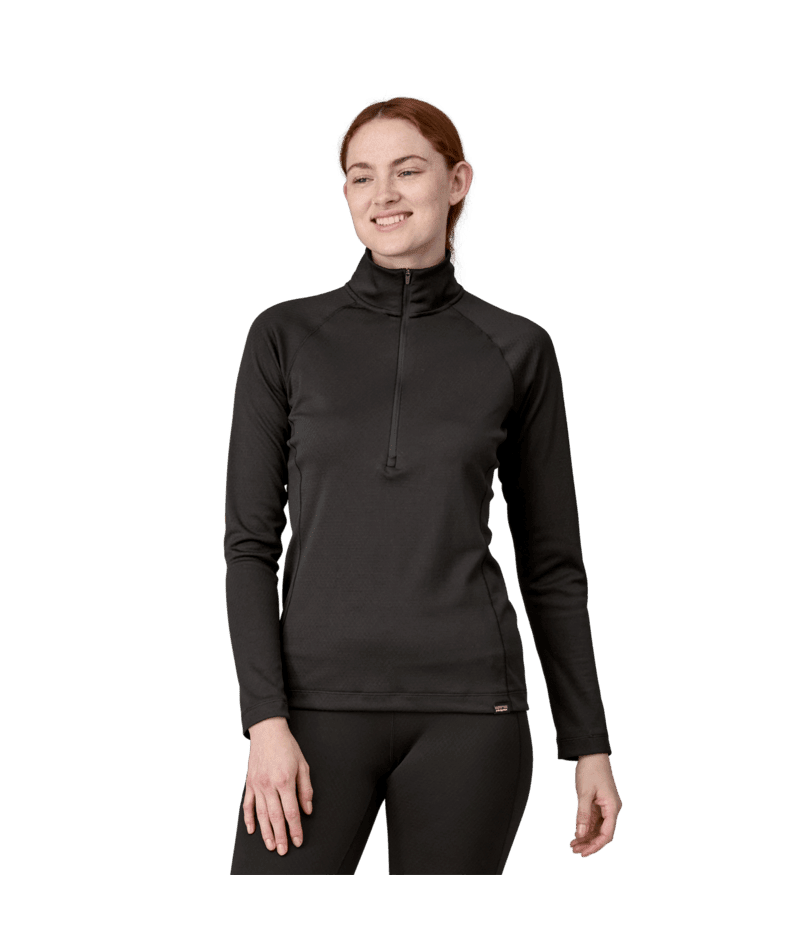 PATAGONIA Capilene Midweight Zip-Neck Pullover Black Women's Base Layers Patagonia