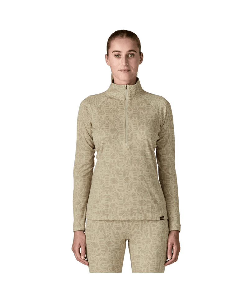 PATAGONIA Capilene Midweight Zip-Neck Pullover Flow: Dyno White Women's Base Layers Patagonia