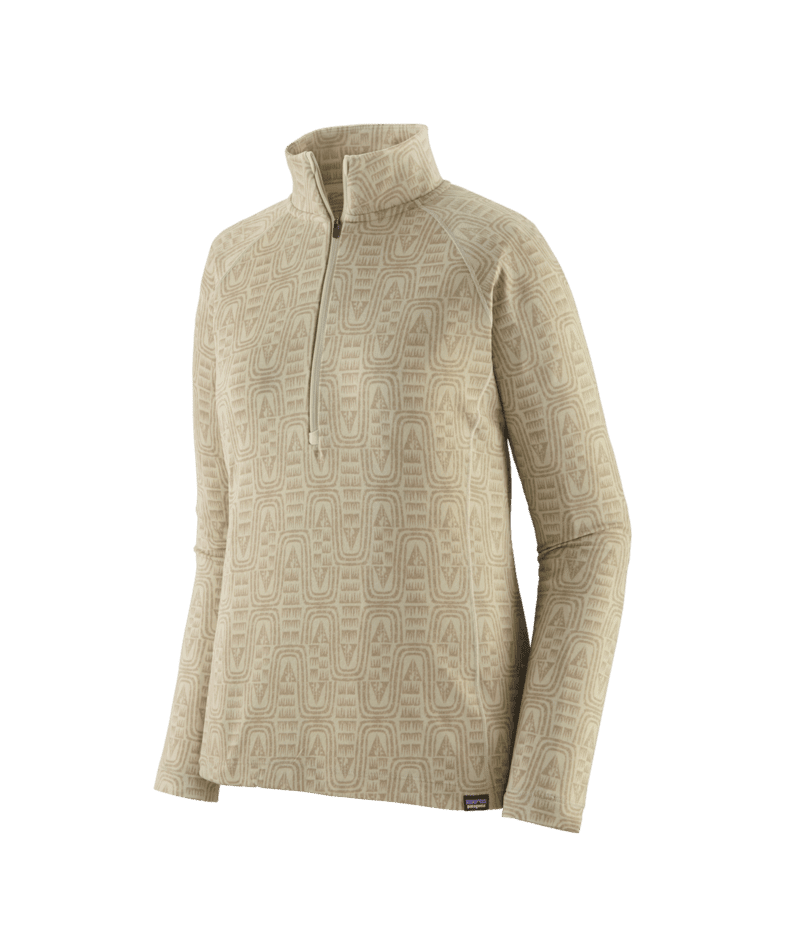 PATAGONIA Capilene Midweight Zip-Neck Pullover Flow: Dyno White Women's Base Layers Patagonia