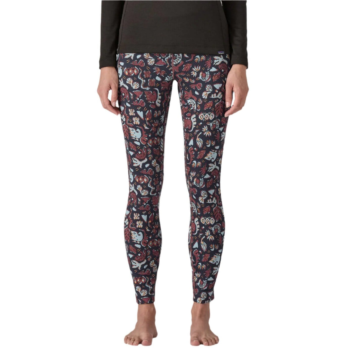 PATAGONIA Women's Cap Mid-Weight Base Layer Pant Across Oceans/Dulse Mauve Women's Base Layers Patagonia