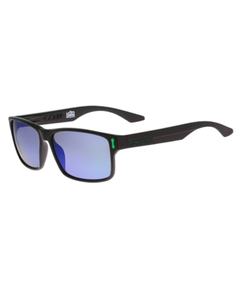 DRAGON Count H2O Matte Black - Lumalens Green Ion Polarized Sunglasses Sunglasses Dragon