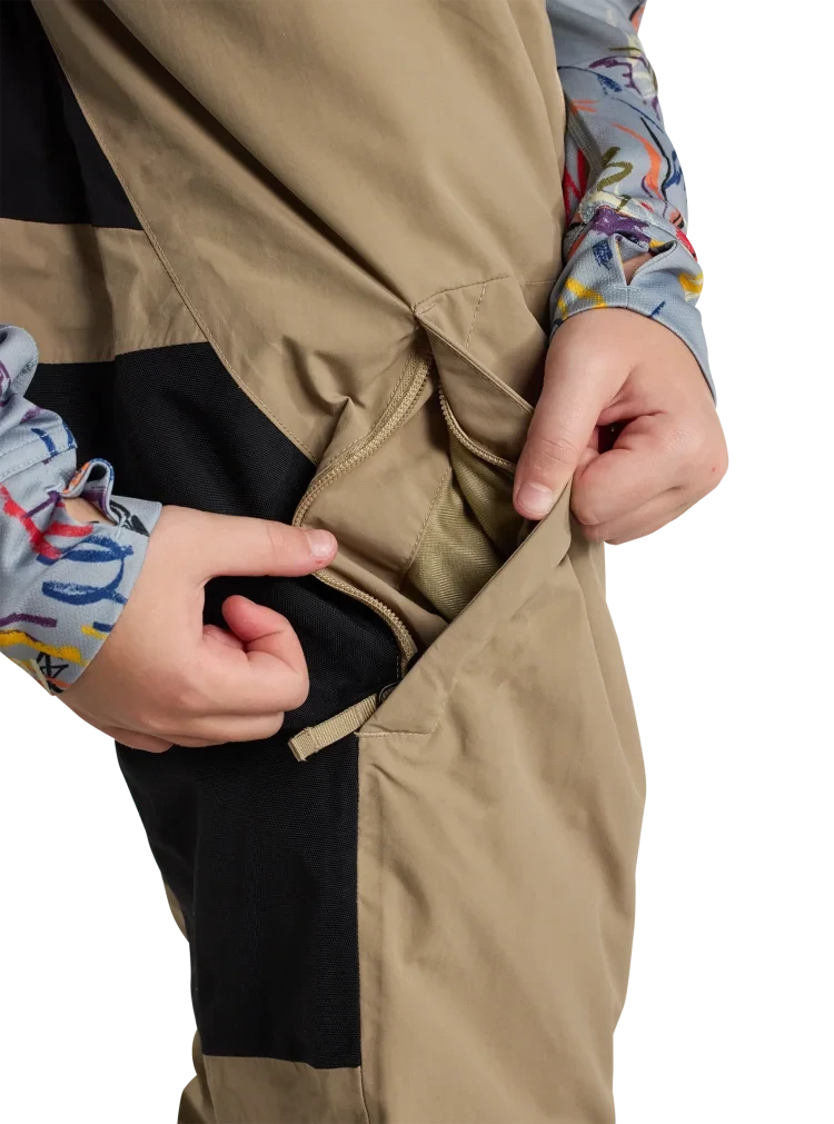 BURTON Kid's Skylar 2L Bib Snow Pants Summit Taupe 2026 Youth Snow Pants Burton