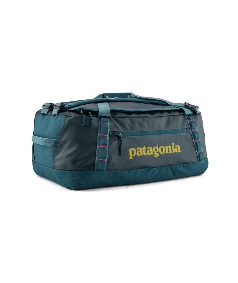 PATAGONIA Black Hole 55L Duffel Tidal Teal With Luminous Pink Duffle Bags Patagonia