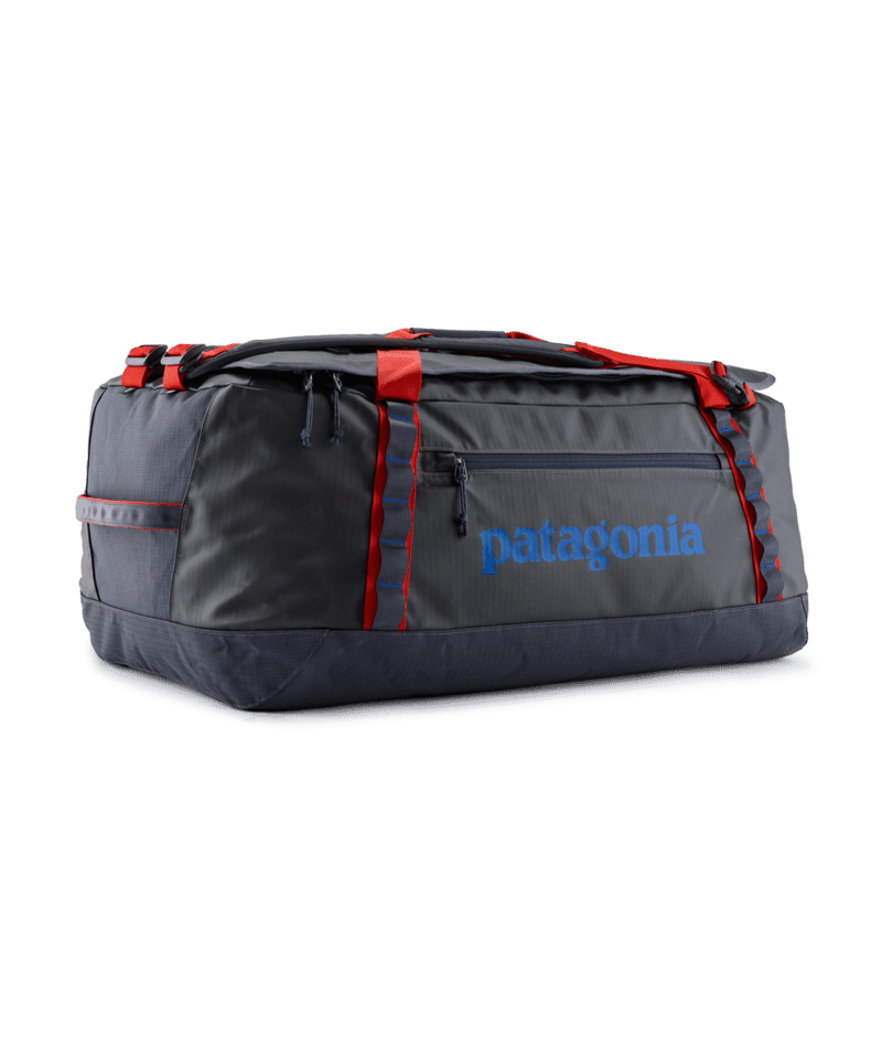 PATAGONIA Black Hole 70L Duffel Smolder Blue With Amanita Red Duffle Bags Patagonia