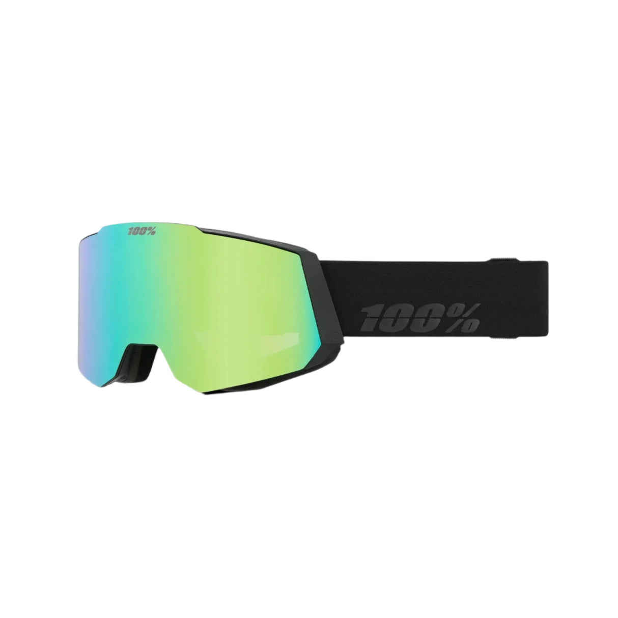 100% Snowcraft Black - HiPER Green Mirror + HiPER Turquoise Mirror Snow Goggle Snow Goggles 100%