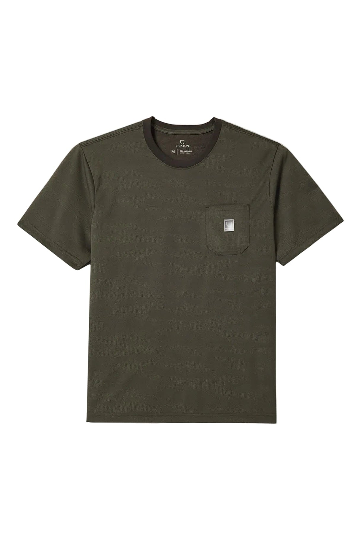 BRIXTON Journey Short Sleeve Pocket T-Shirt Olive Tiger Camo Men's Short Sleeve T-Shirts Brixton