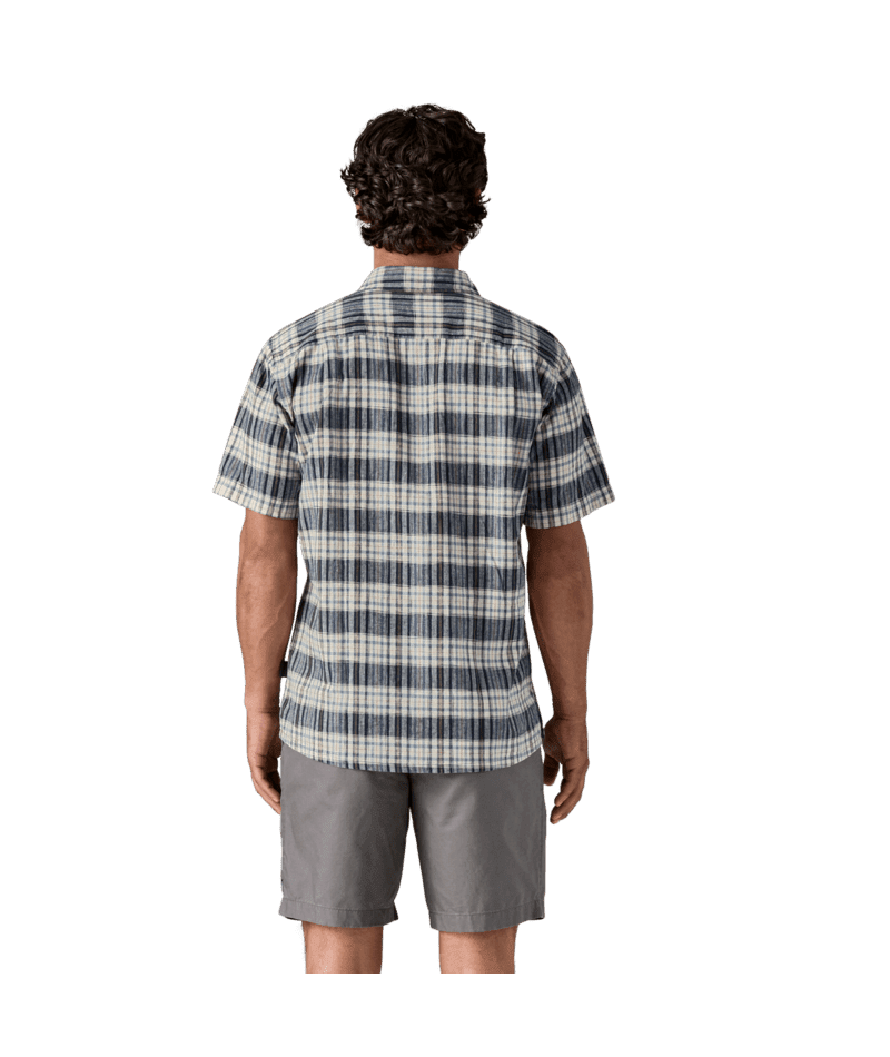 PATAGONIA Back Step Short Sleeve Button Up Sunlight/New Navy Men's Short Sleeve Button Up Shirts Patagonia